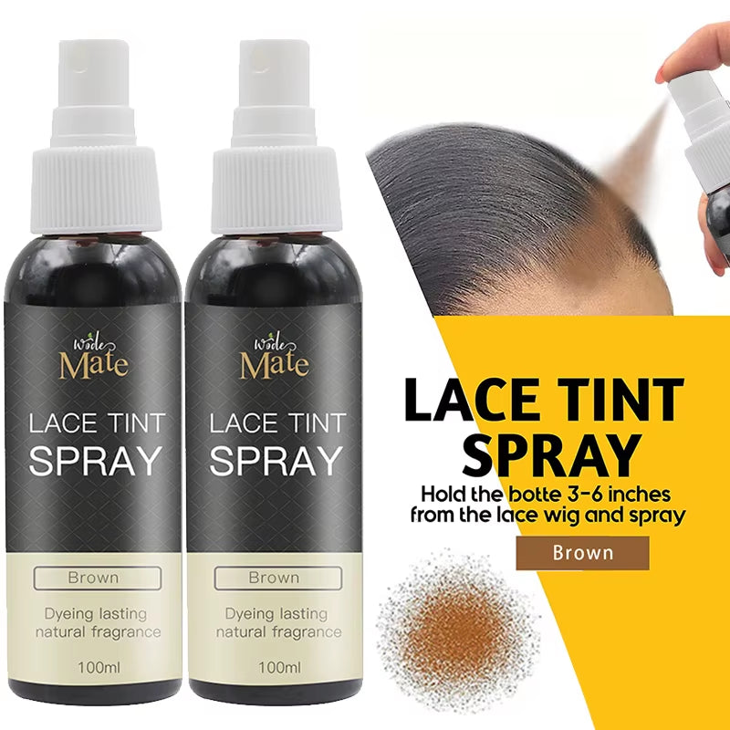 100Ml Lace Tint Spray for Wigs Dark Brown Lace Dyeing Spray Middle Brown Tinted Lace Aerosol Spray Light Brown Private Label