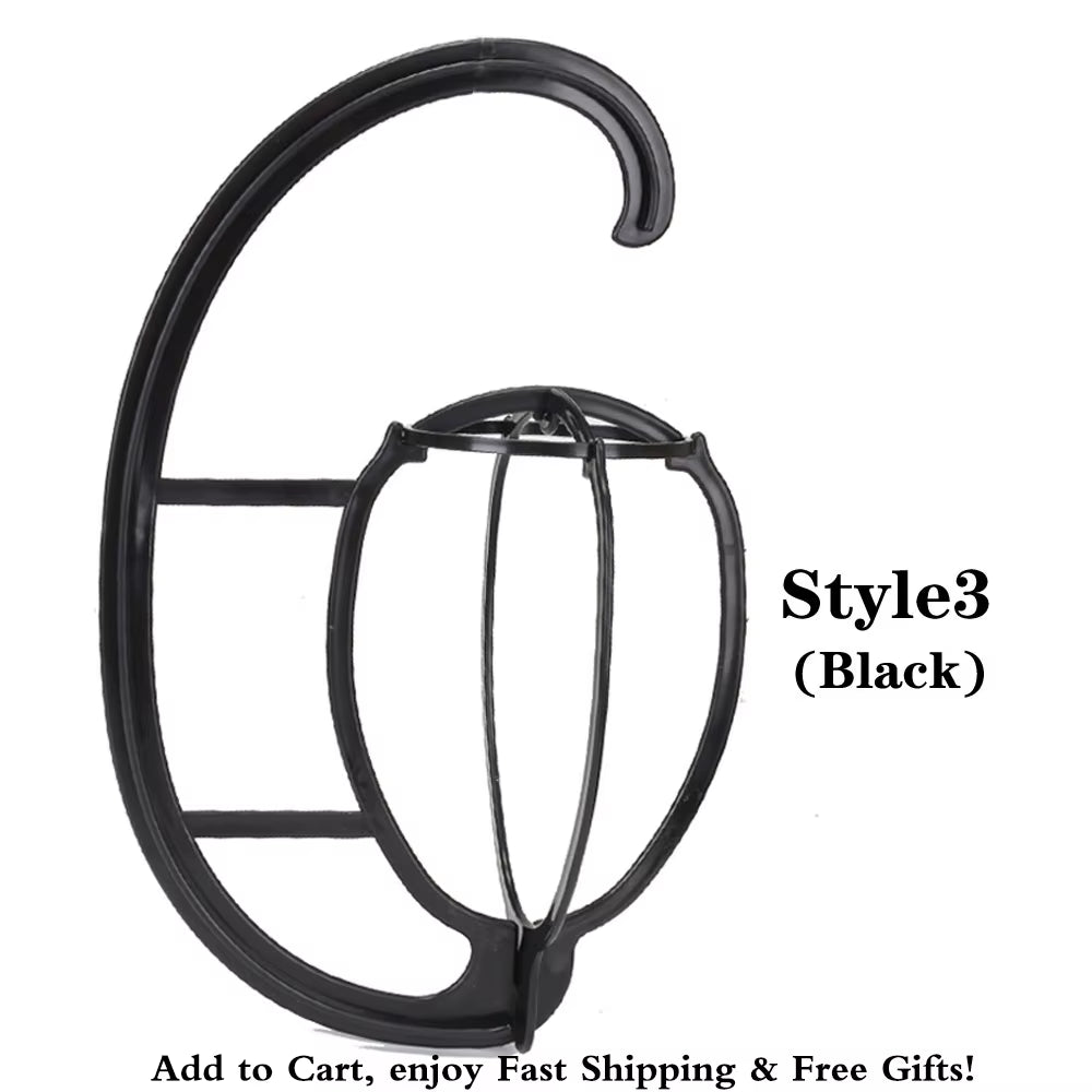 1Pc Colorful Plastic Wig Stand Portable Folding Wig Head Stand 18X36Cm Head Holder for Displaying Black/White/Blue/Pink Wig Head