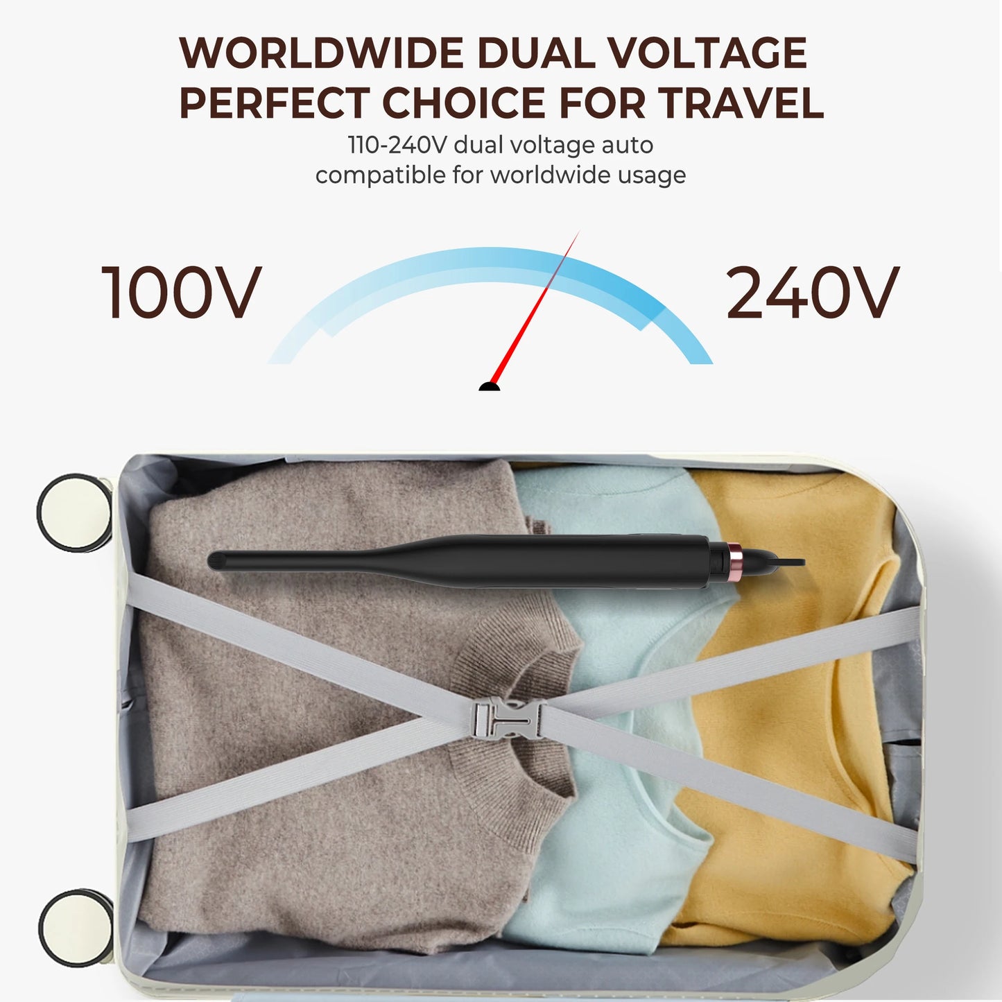 Small Flat Iron for Short Hair, Temperature Adjustable Pencil Flat Iron Fast Heat Up, 3/10 Inch Beard Straightening Iron