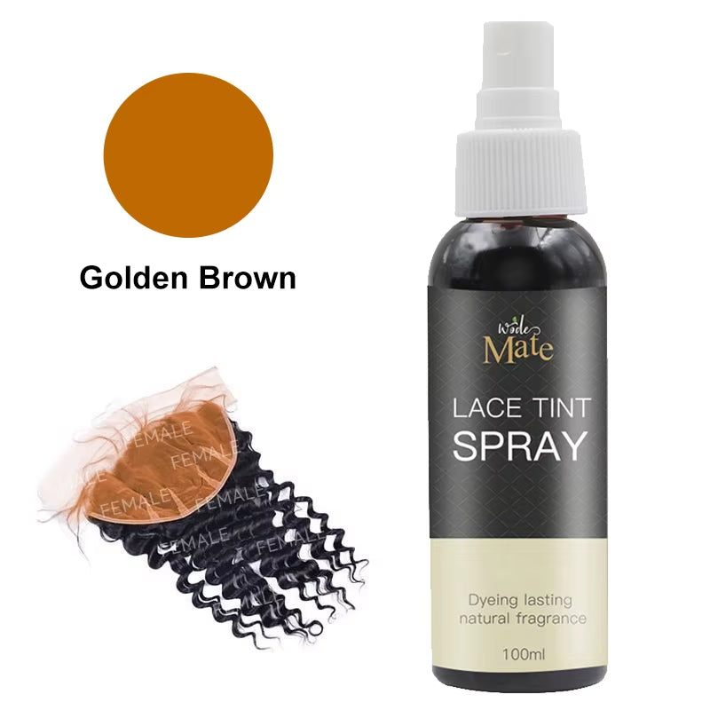 100Ml Lace Tint Spray for Wigs Dark Brown Lace Dyeing Spray Middle Brown Tinted Lace Aerosol Spray Light Brown Private Label