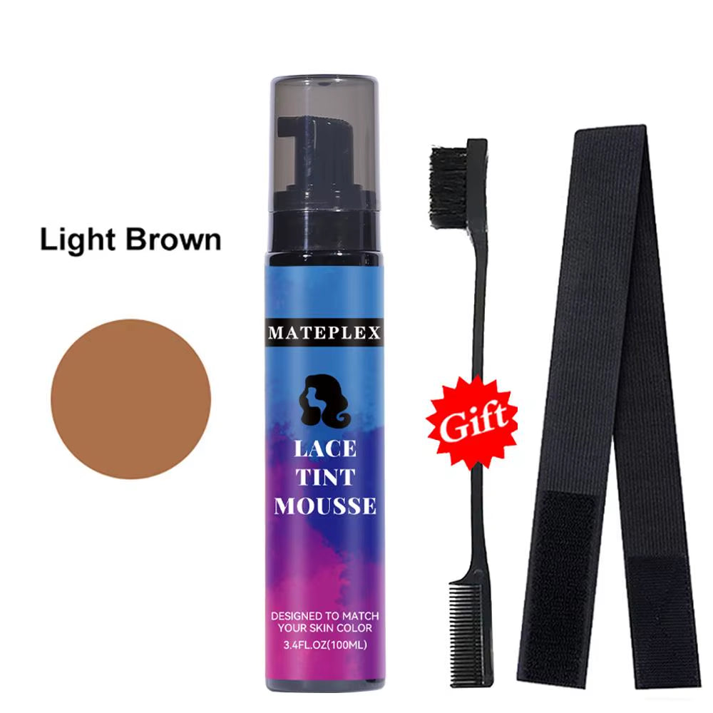 100Ml Lace Tint Spray for Wigs Dark Brown Lace Dyeing Spray Middle Brown Tinted Lace Aerosol Spray Light Brown Private Label