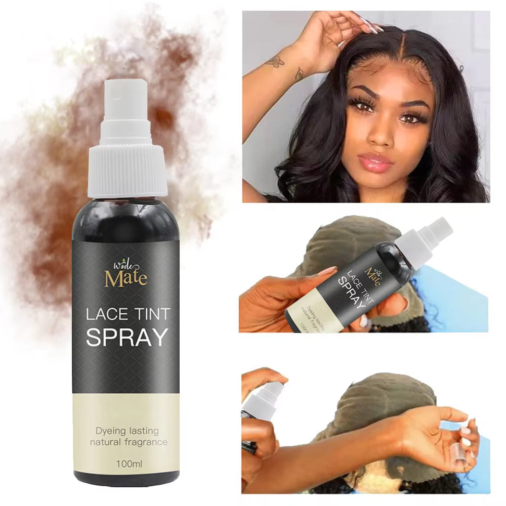 100Ml Lace Tint Spray for Wigs Dark Brown Lace Dyeing Spray Middle Brown Tinted Lace Aerosol Spray Light Brown Private Label