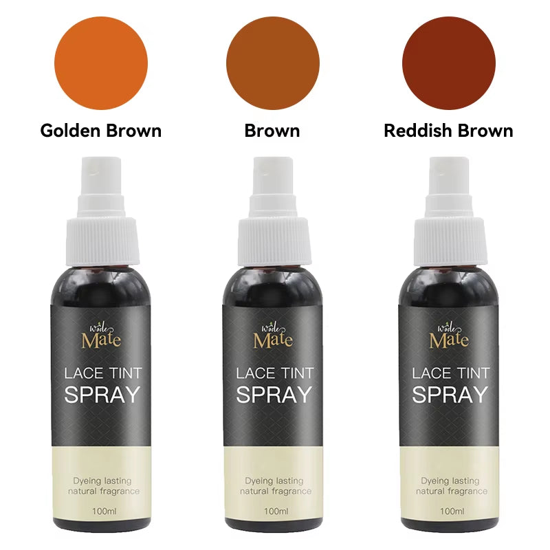 100Ml Lace Tint Spray for Wigs Dark Brown Lace Dyeing Spray Middle Brown Tinted Lace Aerosol Spray Light Brown Private Label