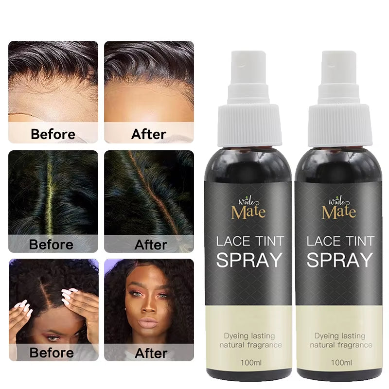 100Ml Lace Tint Spray for Wigs Dark Brown Lace Dyeing Spray Middle Brown Tinted Lace Aerosol Spray Light Brown Private Label