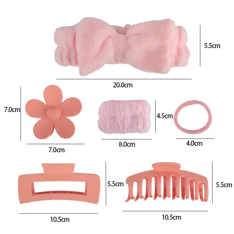 Hot Elastic Hair Tie Claw Clips Bowknot Headband Hair Accessories Headband Spa Gift Set for Women Facial Skincare Makeup