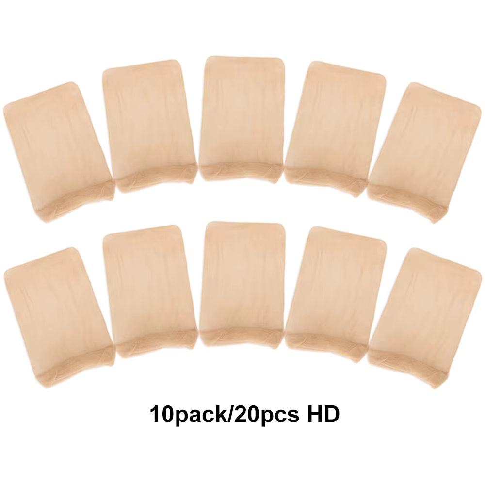 10/20Pcs Invisible Hd Wig Cap Thin Stocking Cap Nylon Stretch Mesh Hd Wig Caps Hair Net for Weave Sheer Hd Wig Cap for Wig